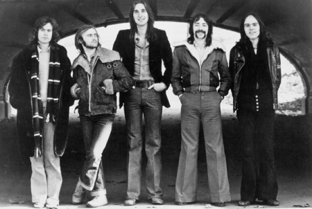 Genesis. Tony Banks, Phil Collins, Mike Rutherford, Steve Hackett and Peter Gabriel
